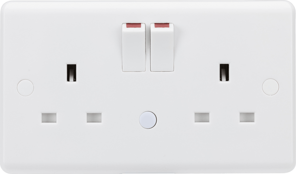 Knightsbridge MLA CU9NL 13A 2G DP switched socket with night light function - Knightsbridge MLA - Falcon Electrical UK