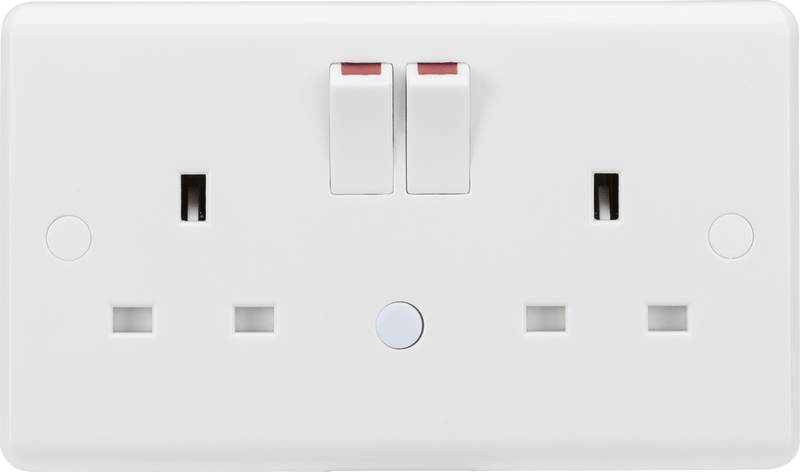 Knightsbridge MLA CU9NL 13A 2G DP switched socket with night light function - Knightsbridge MLA - Falcon Electrical UK