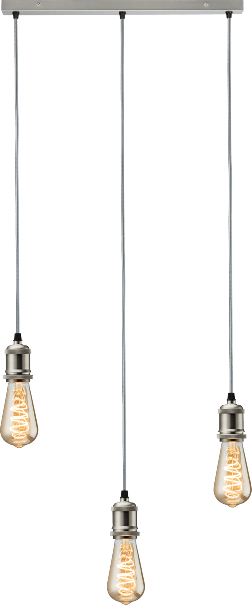 Knightsbridge MLA CALVI3BBC CALLA - 230V E27 Vintage 3 Light Bar Pendant - Brushed Chrome - Knightsbridge MLA - Falcon Electrical UK