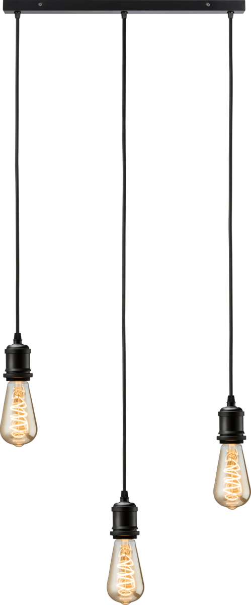 Knightsbridge MLA CALVI3BMB CALLA - 230V E27 Vintage 3 Light Bar Pendant - Matt Black - Knightsbridge MLA - Falcon Electrical UK