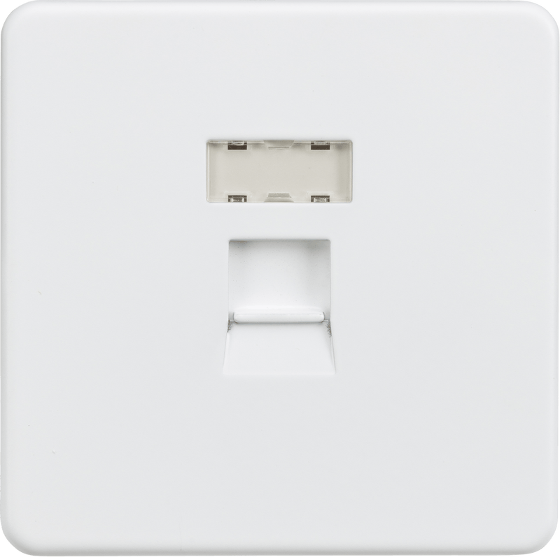 Knightsbridge MLA SFRJ45MW Screwless RJ45 network outlet - Matt white - Knightsbridge MLA - Falcon Electrical UK