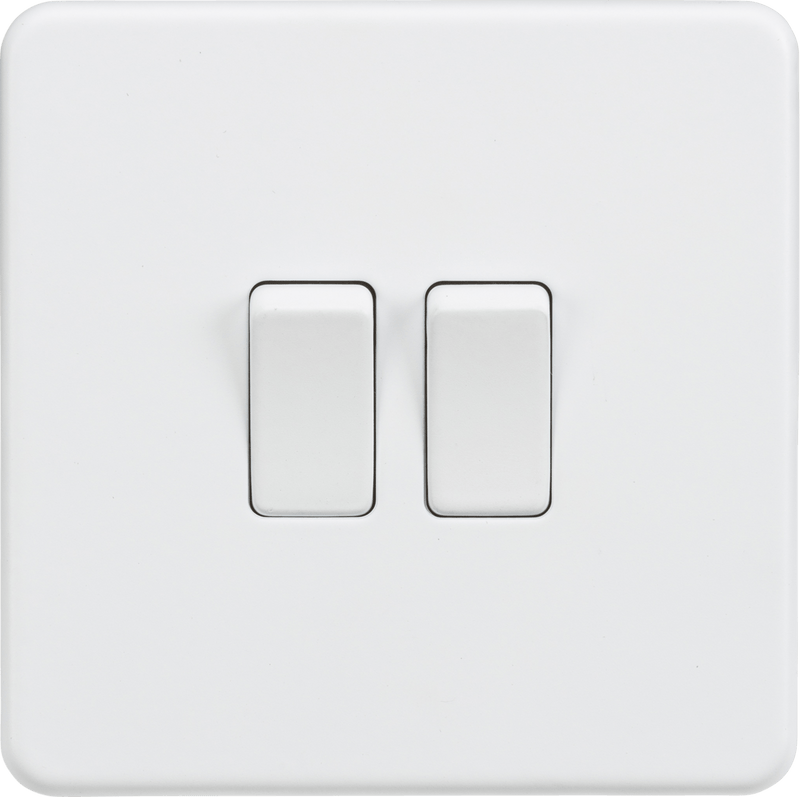 Knightsbridge MLA SF3000MW Screwless 10AX 2G 2-Way Switch - Matt White - Knightsbridge MLA - Falcon Electrical UK