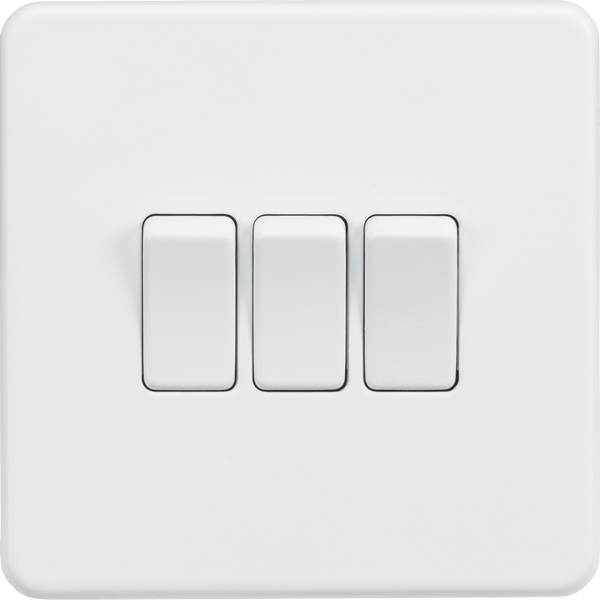 Knightsbridge MLA SF4000MW Screwless 10AX 3G 2-Way Switch - Matt White - Knightsbridge MLA - Falcon Electrical UK