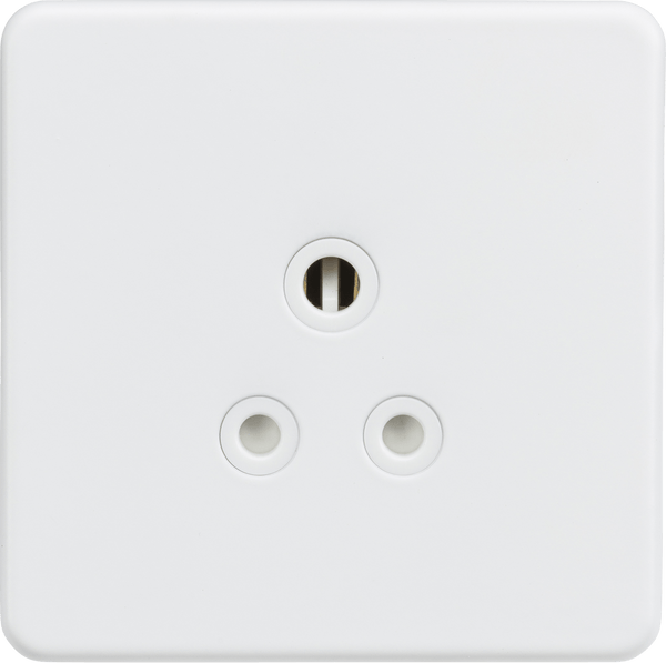 Knightsbridge MLA SF5AMW Screwless 5A Unswitched Round Socket - Matt White - Knightsbridge MLA - Falcon Electrical UK