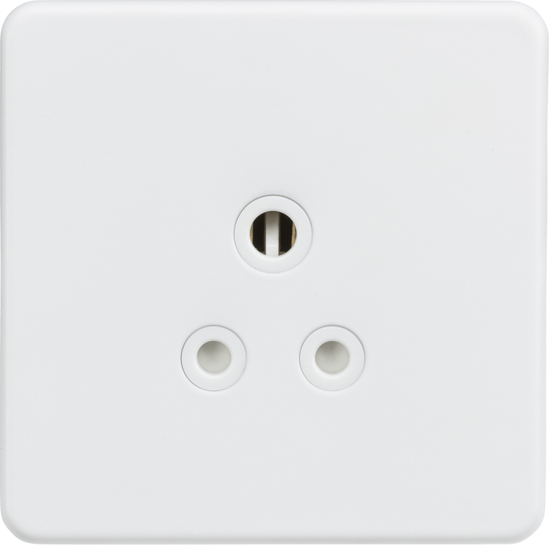 Knightsbridge MLA SF5AMW Screwless 5A Unswitched Round Socket - Matt White - Knightsbridge MLA - Falcon Electrical UK