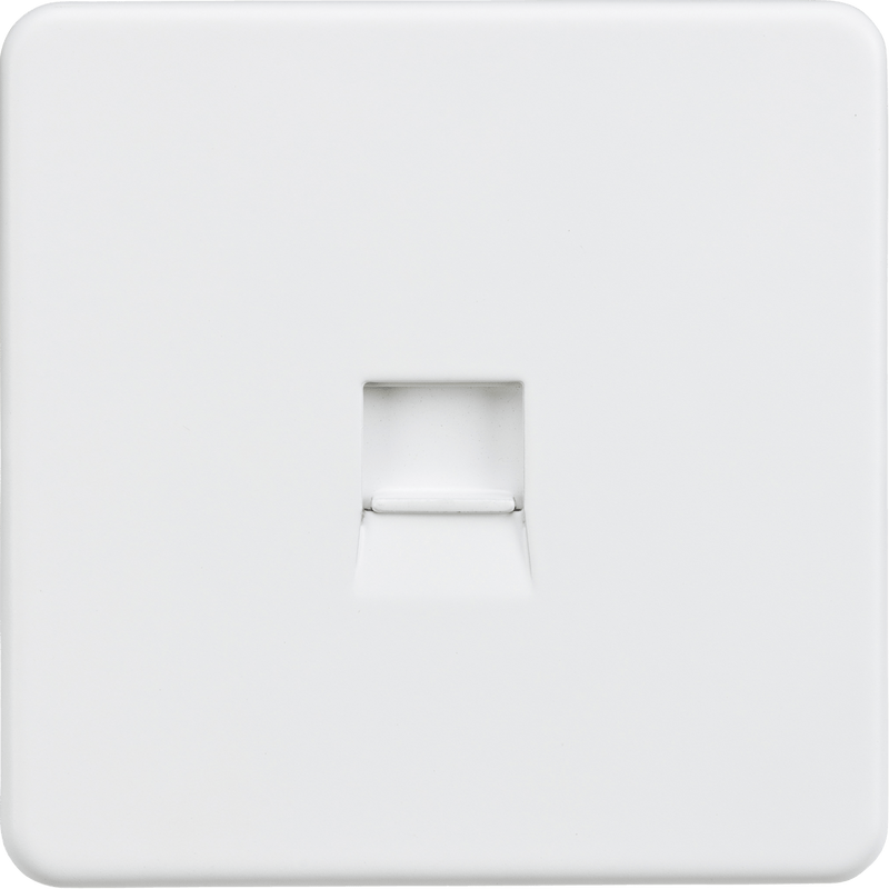 Knightsbridge MLA SF7300MW Screwless Telephone Master Socket - Matt White - Knightsbridge MLA - Falcon Electrical UK