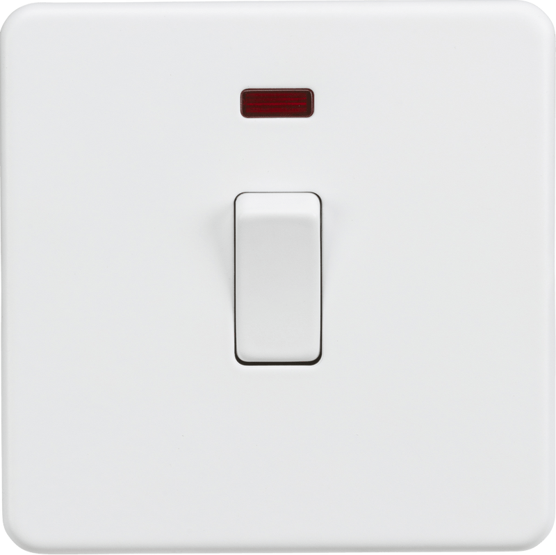 Knightsbridge MLA SF8341NMW Screwless 20A 1G DP Switch with Neon - Matt White - Knightsbridge MLA - Falcon Electrical UK