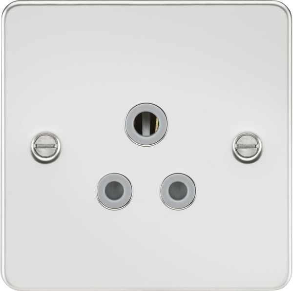 Knightsbridge MLA FP5APCG Flat plate 5A unswitched socket - polished chrome with grey insert - Knightsbridge MLA - Falcon Electrical UK