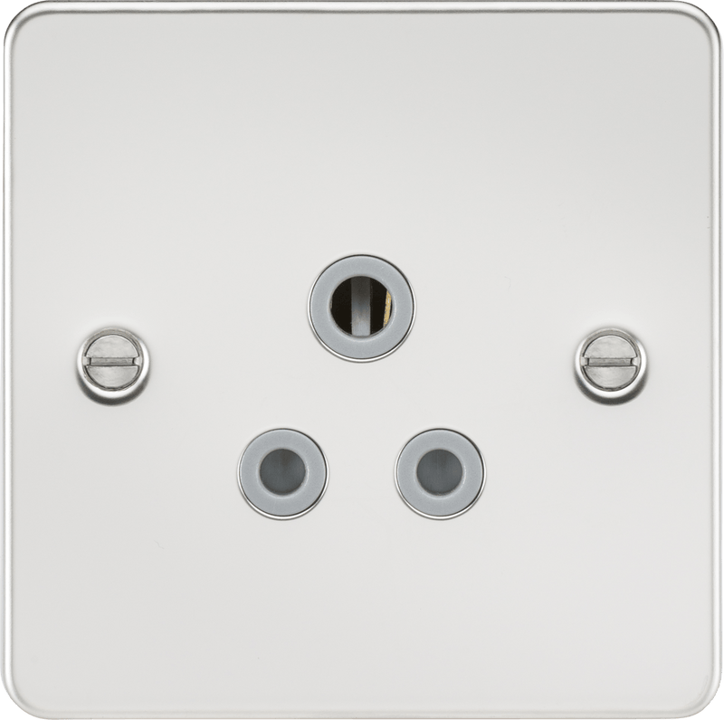 Knightsbridge MLA FP5APCG Flat plate 5A unswitched socket - polished chrome with grey insert - Knightsbridge MLA - Falcon Electrical UK