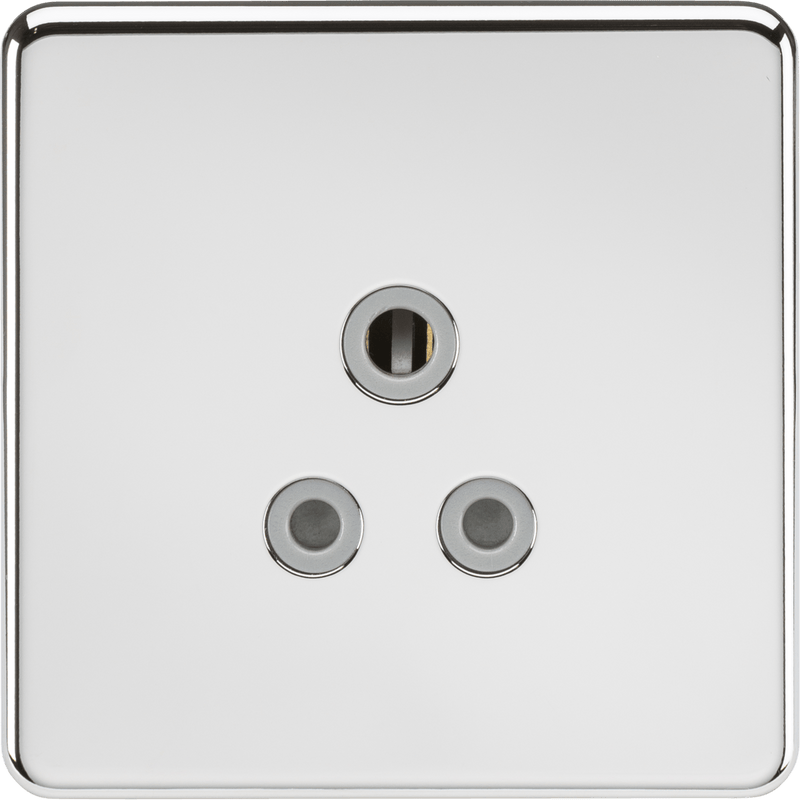 Knightsbridge MLA SF5APCG Screwless 5A Unswitched Socket - Polished Chrome with Grey Insert - Knightsbridge MLA - Falcon Electrical UK