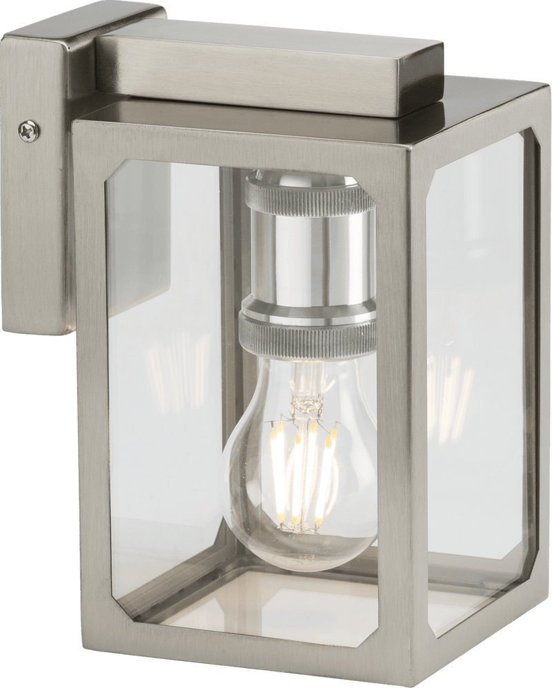 Knightsbridge MLA LANTSS 230V IP23 E27 Wall Lantern - Brushed Chrome - Knightsbridge MLA - Falcon Electrical UK