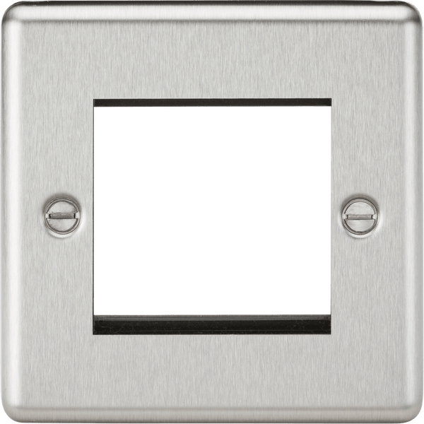 Knightsbridge MLA CL2GBC 2G Modular Faceplate - Rounded Edge Brushed Chrome - Knightsbridge MLA - Falcon Electrical UK