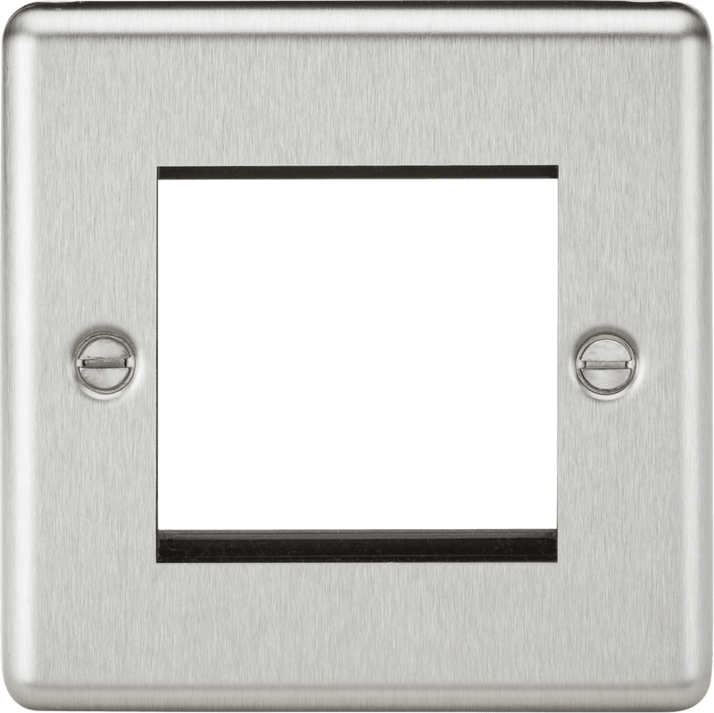 Knightsbridge MLA CL2GBC 2G Modular Faceplate - Rounded Edge Brushed Chrome - Knightsbridge MLA - Falcon Electrical UK