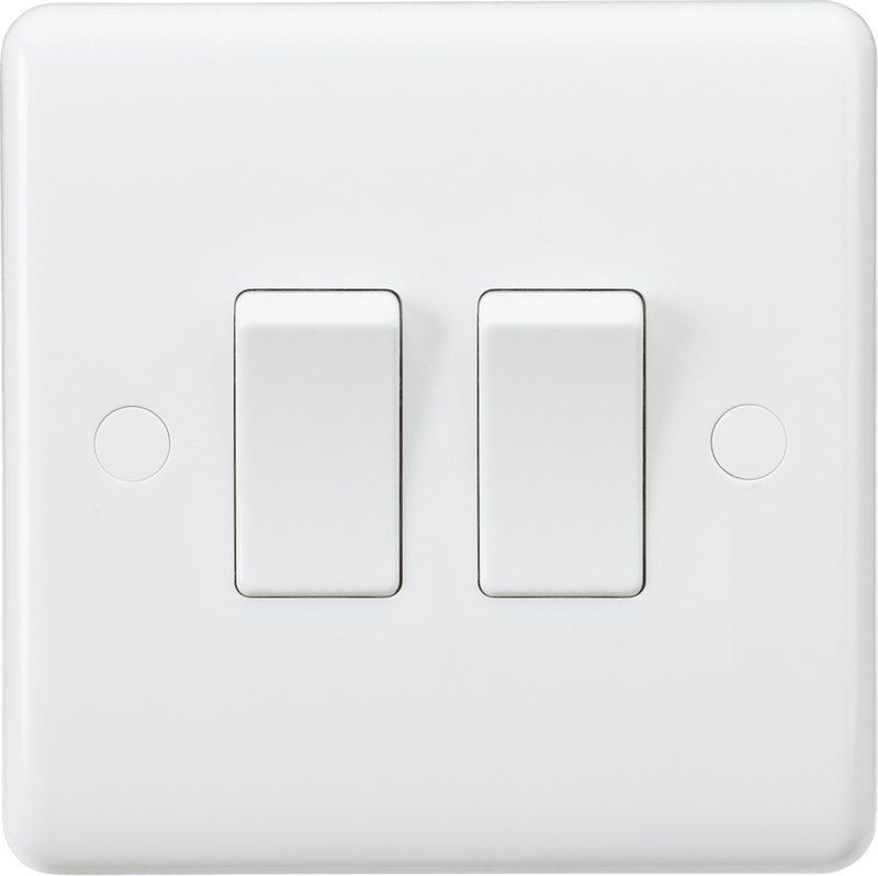 Knightsbridge MLA CU3000 Curved Edge 10AX 2G 2-Way Switch - Knightsbridge MLA - Falcon Electrical UK