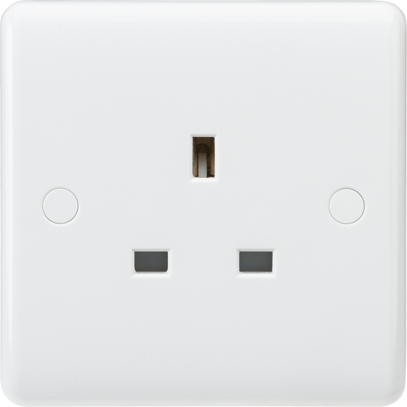 Knightsbridge MLA CU7000U Curved Edge 13A 1G Unswitched Socket - Knightsbridge MLA - Falcon Electrical UK