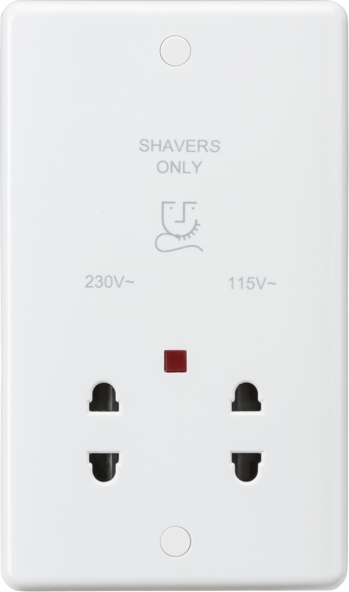 Knightsbridge MLA CU8900N Curved Edge Dual Voltage Shaver Socket with Neon - Knightsbridge MLA - Falcon Electrical UK