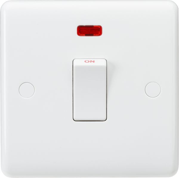 Knightsbridge MLA CU8341N Curved Edge 20A DP Switch with Neon - Knightsbridge MLA - Falcon Electrical UK