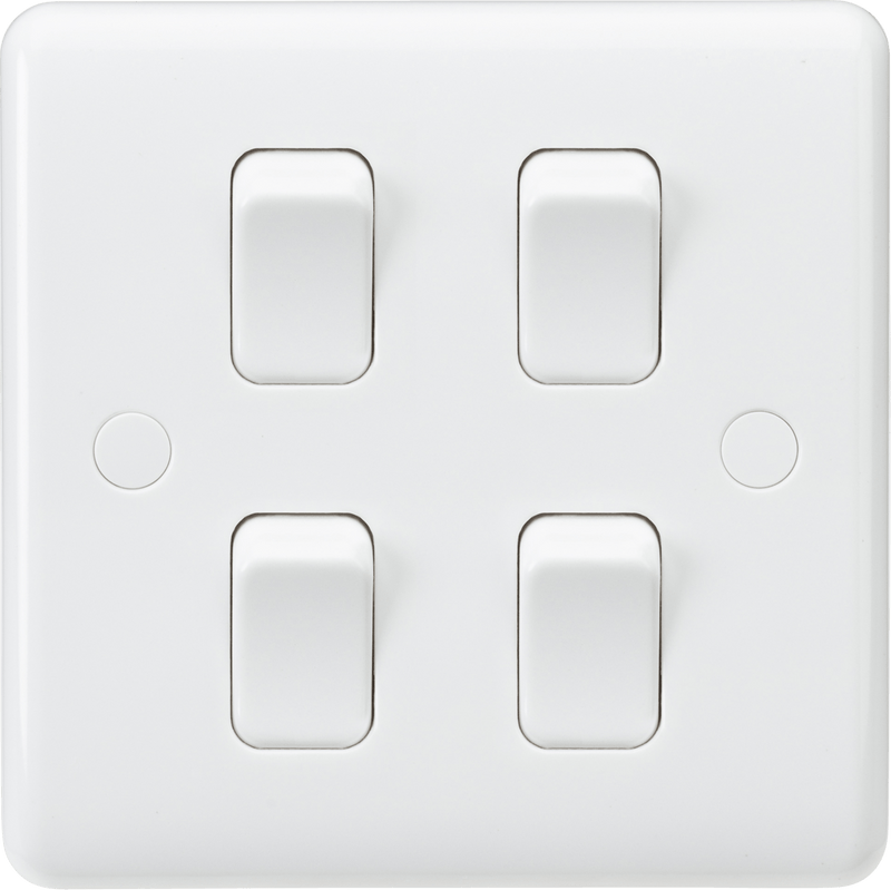 Knightsbridge MLA CU4101 Curved Edge 10AX 4G 2-Way Switch (on single plate) - Knightsbridge MLA - Falcon Electrical UK