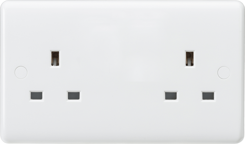 Knightsbridge MLA CU9000U Curved Edge 13A 2G Unswitched Socket - Knightsbridge MLA - Falcon Electrical UK