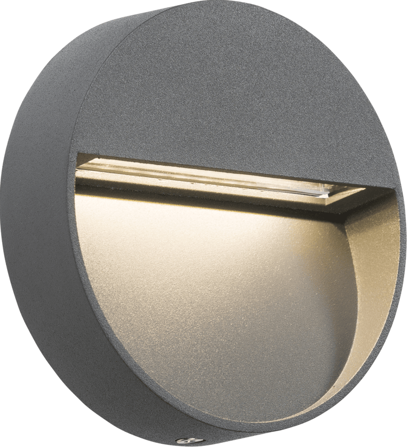 Knightsbridge MLA LWR2G 230V IP44 3W LED Round Wall/Guide Light - Grey - Knightsbridge MLA - Falcon Electrical UK