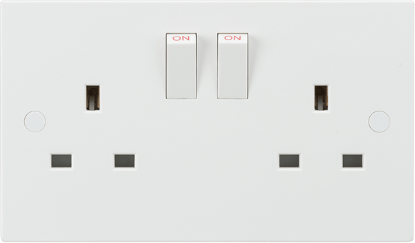 Knightsbridge MLA SN9000S 13A 2G SP Switched Socket with twin earths - Knightsbridge MLA - Falcon Electrical UK