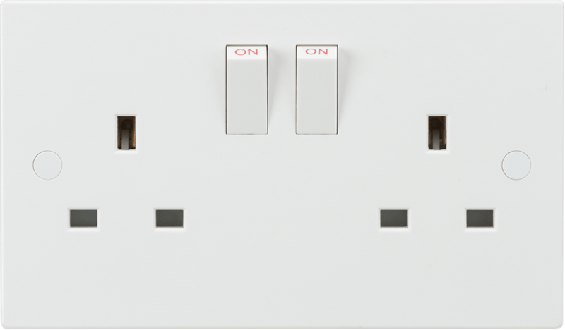 Knightsbridge MLA SN9000S 13A 2G SP Switched Socket with twin earths - Knightsbridge MLA - Falcon Electrical UK