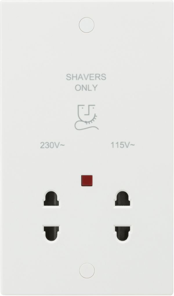 Knightsbridge MLA SN8900N 115/230V Dual Voltage Shaver Socket with Neon - Knightsbridge MLA - Falcon Electrical UK