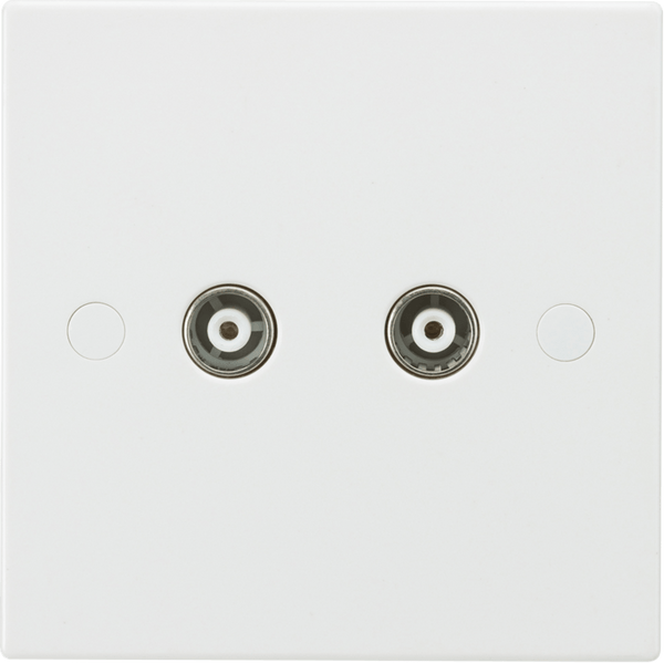 Knightsbridge MLA SN0110 Twin Coax TV Outlet (non-isolated) - Knightsbridge MLA - Falcon Electrical UK