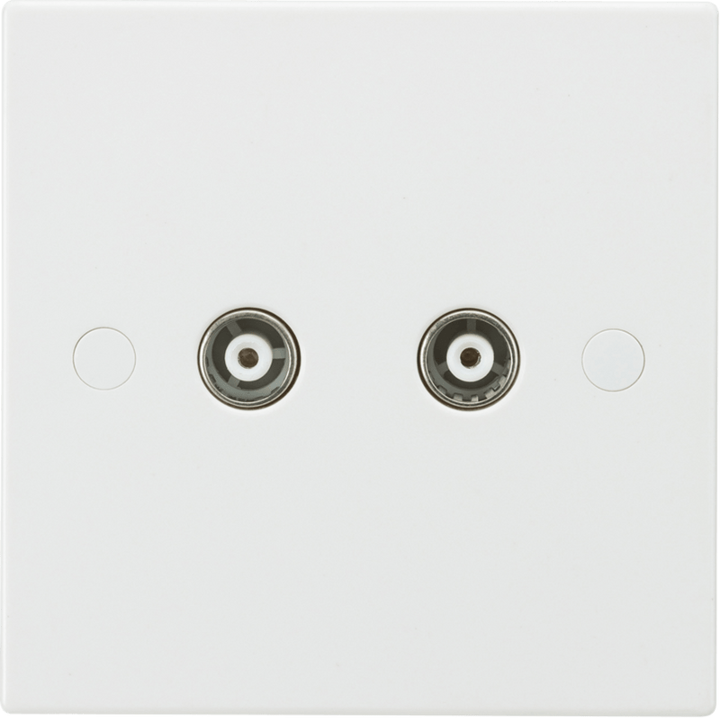 Knightsbridge MLA SN0110 Twin Coax TV Outlet (non-isolated) - Knightsbridge MLA - Falcon Electrical UK