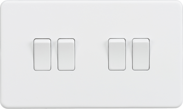 Knightsbridge MLA SF4100MW Screwless 10AX 4G 2-Way Switch - Matt White - Knightsbridge MLA - Falcon Electrical UK