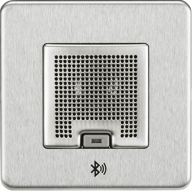 Knightsbridge MLA SFBLUEBC Screwless 3W RMS Bluetooth Speaker Outlet - Brushed Chrome - Knightsbridge MLA - Falcon Electrical UK