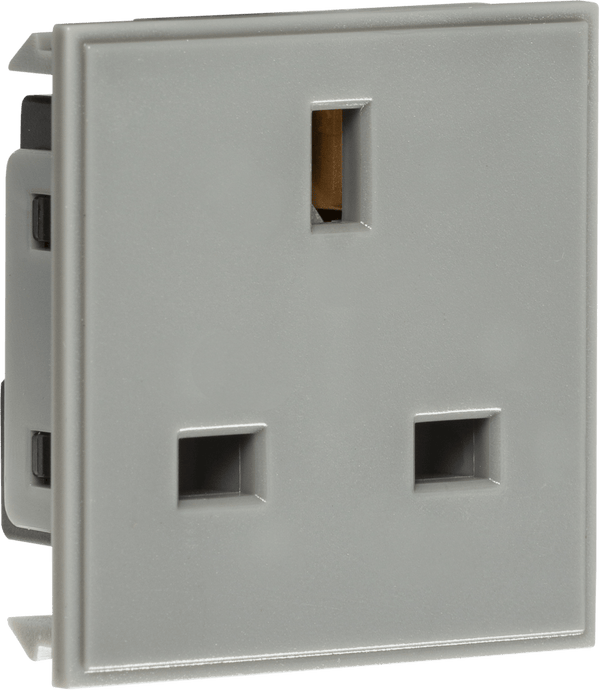 Knightsbridge MLA NET13GY 13A 1G unswitched socket module 50 x 50mm - Grey - Knightsbridge MLA - Falcon Electrical UK