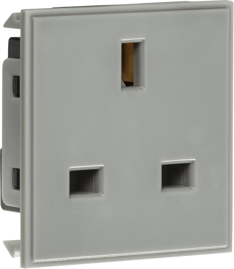 Knightsbridge MLA NET13GY 13A 1G unswitched socket module 50 x 50mm - Grey - Knightsbridge MLA - Falcon Electrical UK