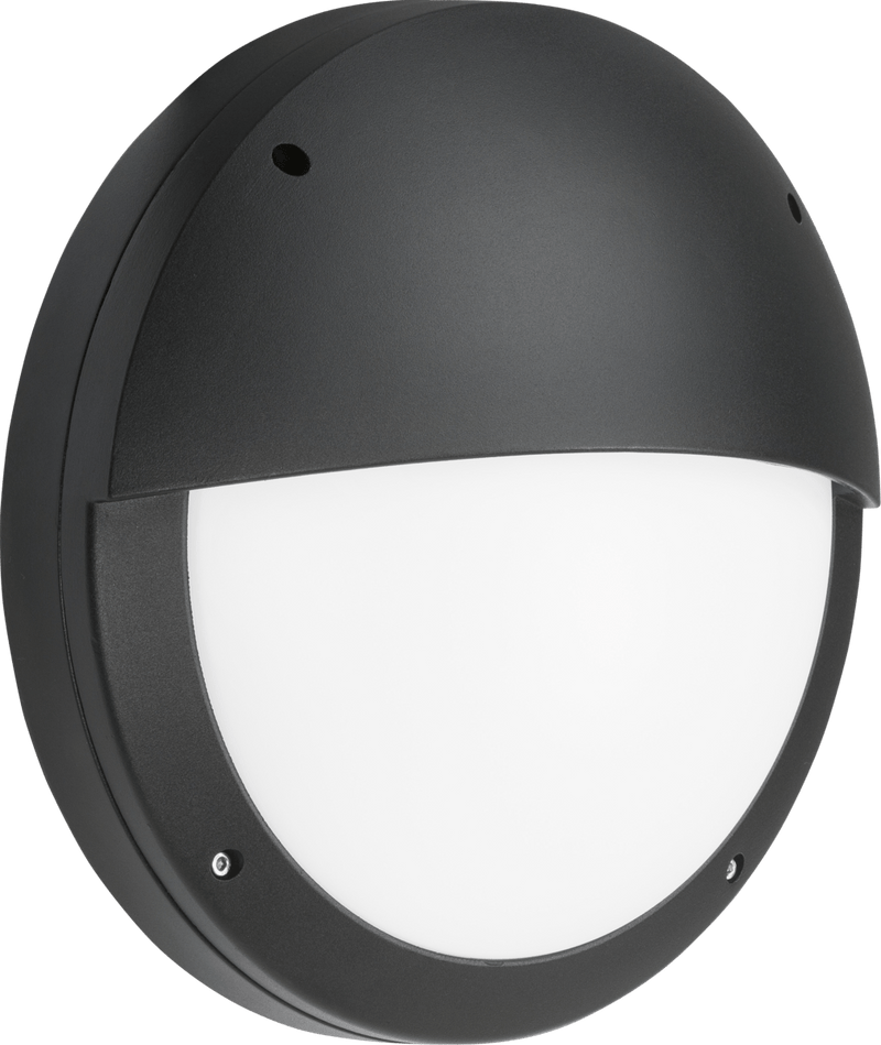 Knightsbridge MLA SHE2BEMS 230V IP65 18W LED Eyelid Bulkhead CCT with Emergency & Microwave Sensor Black - Knightsbridge MLA - Falcon Electrical UK