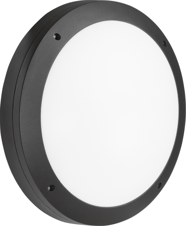 Knightsbridge MLA SHE1BEM 230V IP65 18W LED Round Bulkhead CCT with Emergency Black - Knightsbridge MLA - Falcon Electrical UK