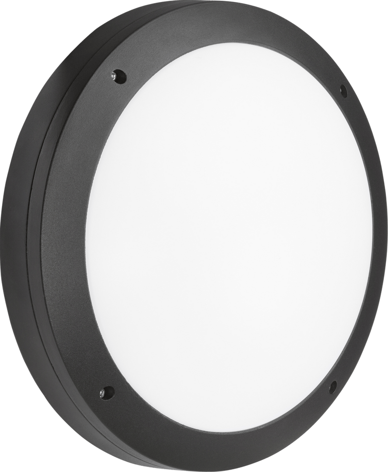 Knightsbridge MLA SHE1BEMS 230V IP65 18W LED Round Bulkhead CCT with Emergency & Microwave Sensor Black - Knightsbridge MLA - Falcon Electrical UK