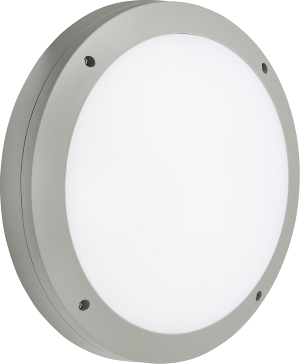 Knightsbridge MLA SHE1GEM 230V IP65 18W LED Round Bulkhead CCT with Emergency Grey - Knightsbridge MLA - Falcon Electrical UK