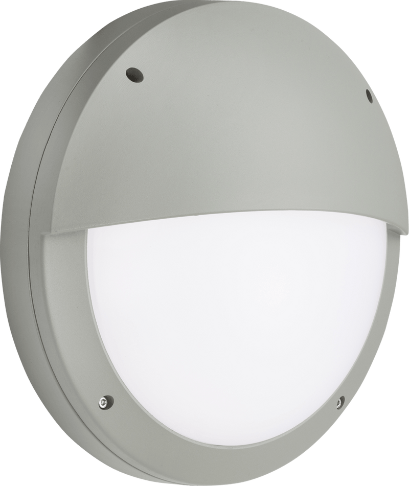 Knightsbridge MLA SHE2GEM 230V IP65 18W LED Eyelid Bulkhead CCT with Emergency Grey - Knightsbridge MLA - Falcon Electrical UK