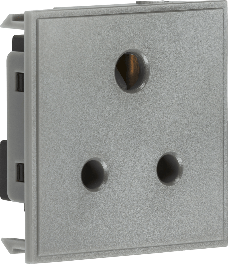 Knightsbridge MLA NET5AGY 5A unswitched round socket module 50 x 50mm - grey - Knightsbridge MLA - Falcon Electrical UK