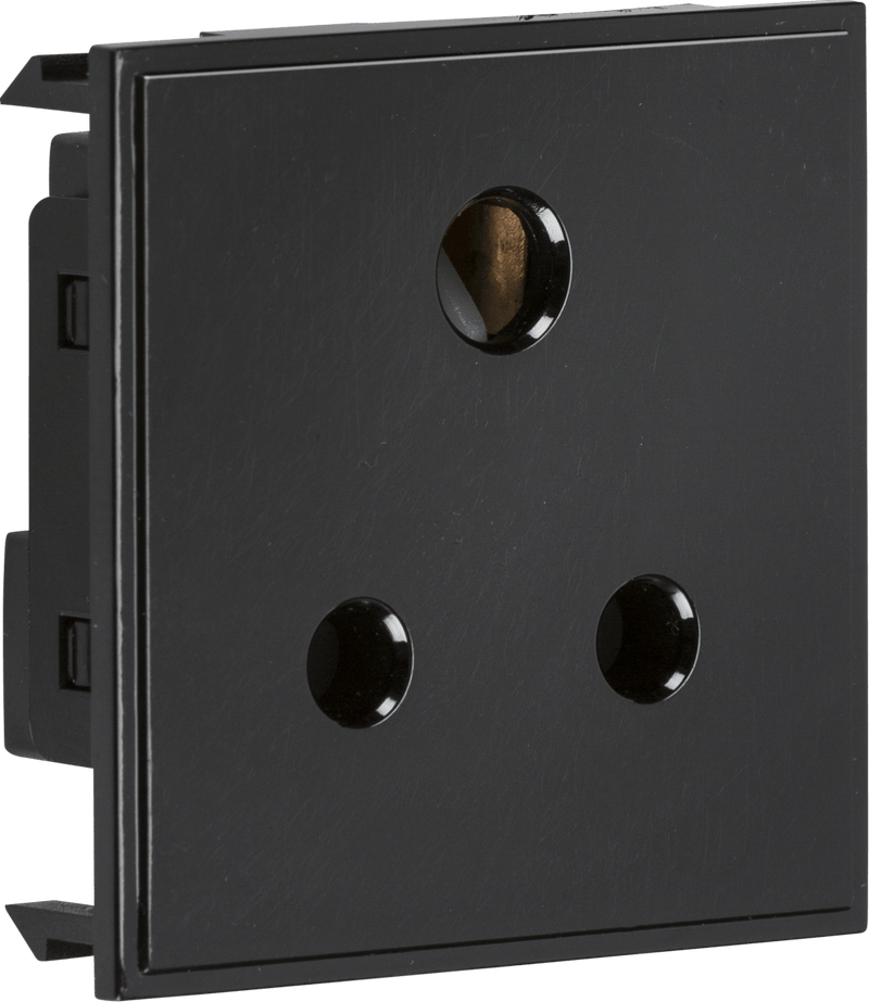 Knightsbridge MLA NET5ABK 5A unswitched round socket module 50 x 50mm - black - Knightsbridge MLA - Falcon Electrical UK