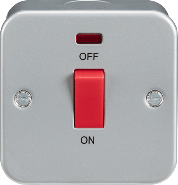 Knightsbridge MLA M8331N Metal Clad 45A DP Switch with Neon - Single Size - Knightsbridge MLA - Falcon Electrical UK