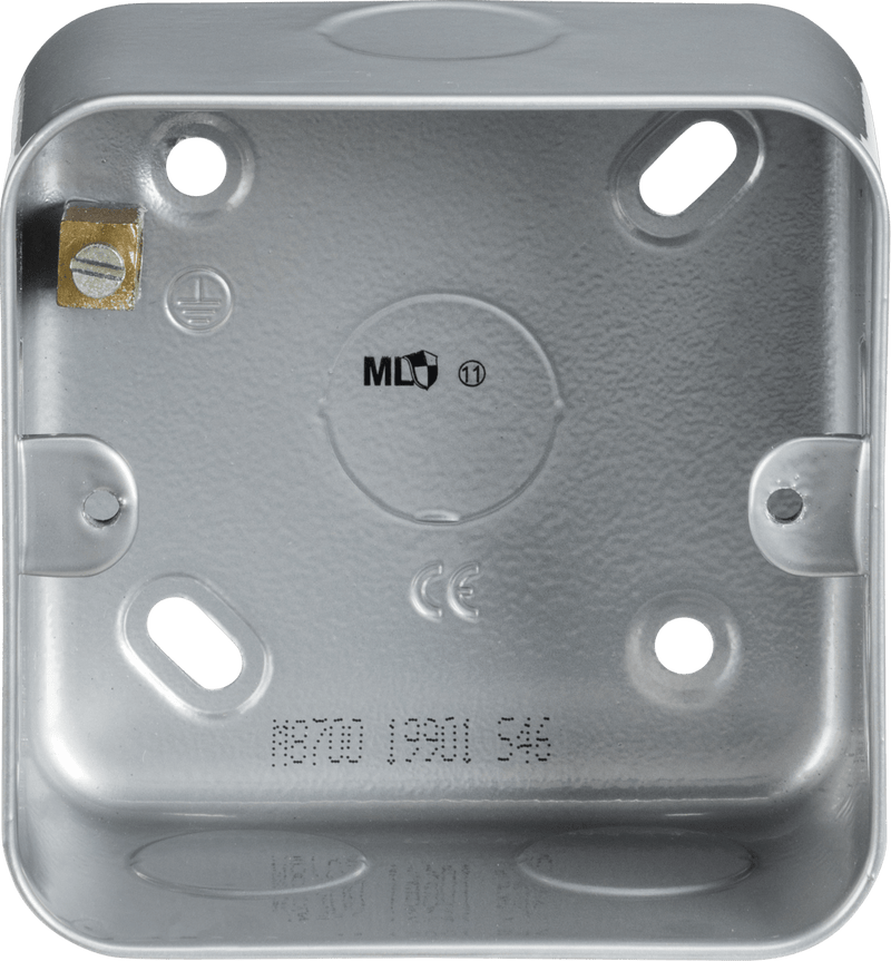 Knightsbridge MLA M8700 Metal Clad 1G Back Box - Knightsbridge MLA - Falcon Electrical UK