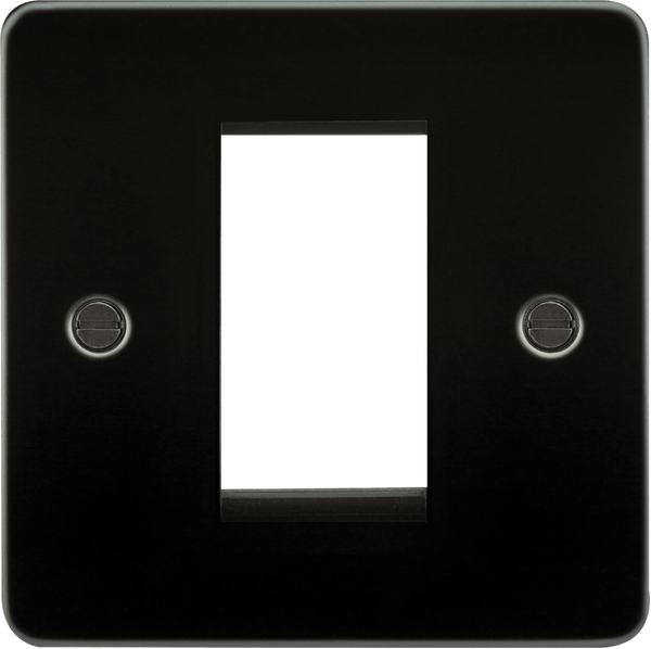 Knightsbridge MLA FP1GGM Flat Plate 1G Modular Faceplate - Gunmetal - Knightsbridge MLA - Falcon Electrical UK