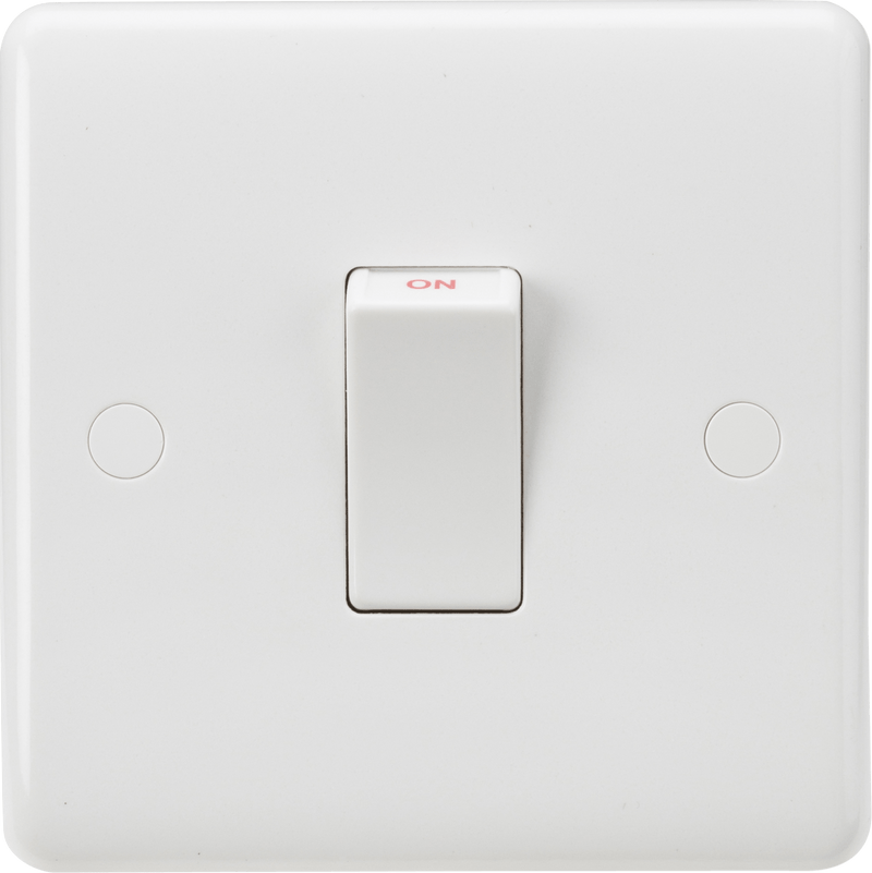 Knightsbridge MLA CU8331W Curved Edge 45A 1G DP Switch (White Rocker) - Knightsbridge MLA - Falcon Electrical UK