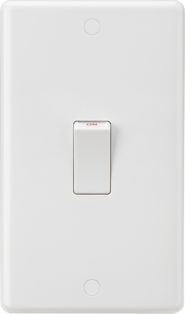 Knightsbridge MLA CU8332W Curved Edge 45A 2G DP Switch (White Rocker) - Knightsbridge MLA - Falcon Electrical UK