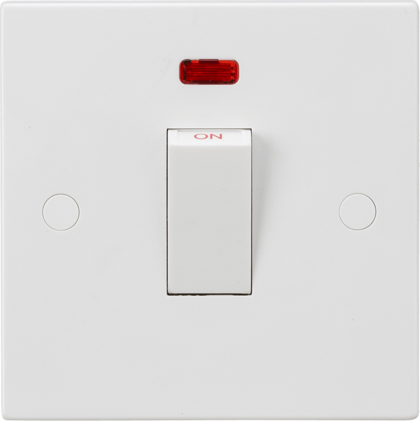 Knightsbridge MLA SN8331NW 45A 1G DP Switch with Neon (White Rocker) - Knightsbridge MLA - Falcon Electrical UK