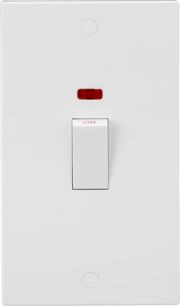 Knightsbridge MLA SN8332NW 45A 2G DP Switch with Neon (White Rocker) - Knightsbridge MLA - Falcon Electrical UK