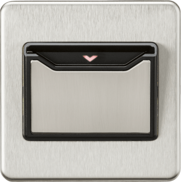 Knightsbridge MLA SFCARDBC Screwless 32A 1G Key Card Switch - Brushed Chrome - Knightsbridge MLA - Falcon Electrical UK