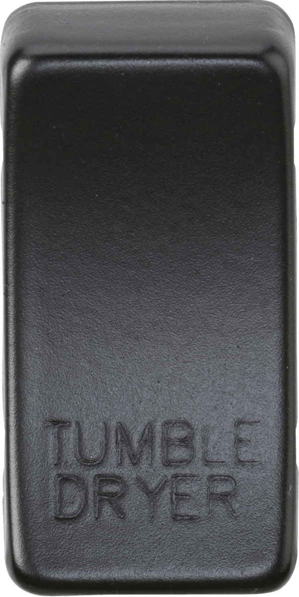 Knightsbridge MLA GDDRYMB Switch cover "marked TUMBLE DRYER" - matt black - Knightsbridge MLA - Falcon Electrical UK