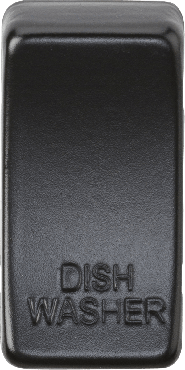 Knightsbridge MLA GDDISHMB Switch cover "marked DISHWASHER" - matt black - Knightsbridge MLA - Falcon Electrical UK